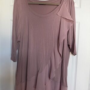 Elegant Mauve Women's Top with Ruffles by Lane Brandt Size 18/20
